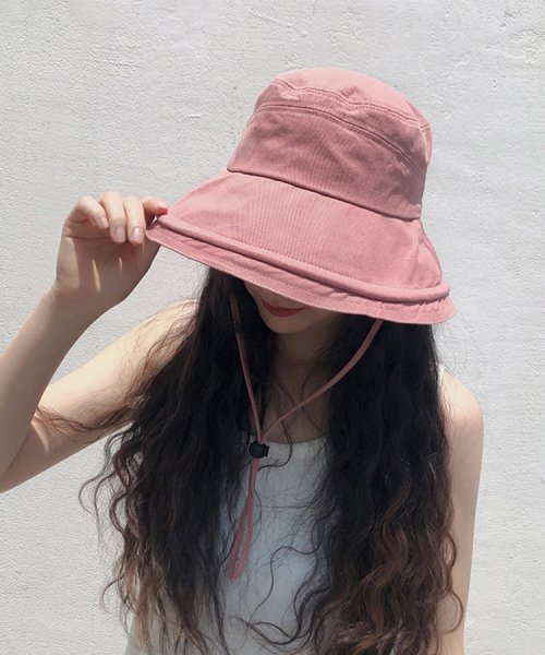 SEU(エスイイユウ)/UV対策サマーハット つば広 小顔 紫外線対策 バケットハット 帽子 おしゃれ 韓国ファッション/img45