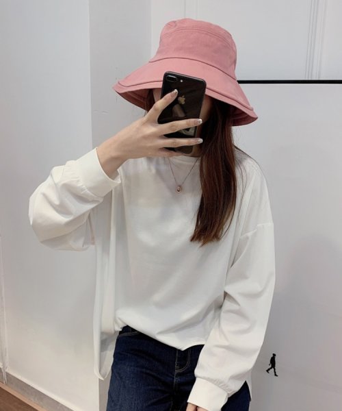 SEU(エスイイユウ)/UV対策サマーハット つば広 小顔 紫外線対策 バケットハット 帽子 おしゃれ 韓国ファッション/img47