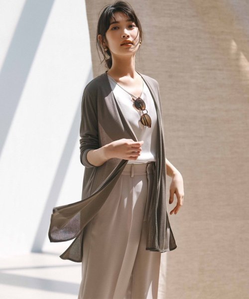 【UVケア/接触冷感】マルチ機能 シアー ロング カーディガン マルチ機能 シアー 品番 カーディガン