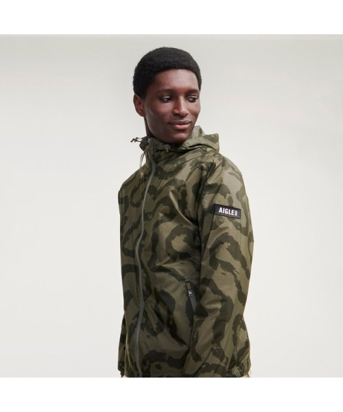 撥水 エクストラライトプリントフーデッドジャケット 