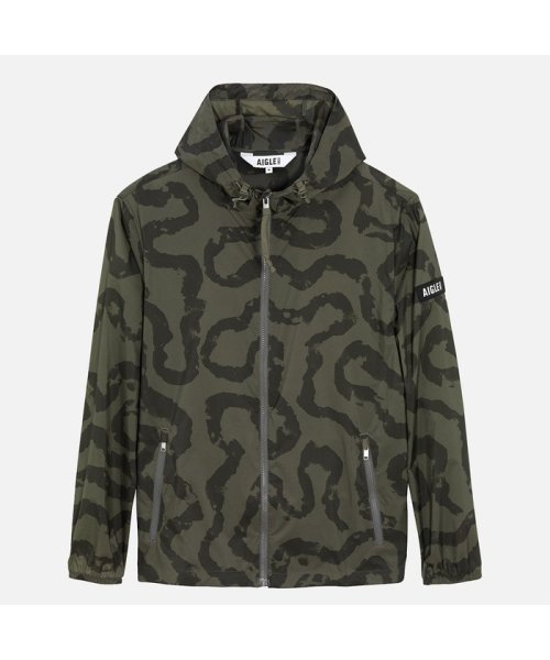 撥水 エクストラライトプリントフーデッドジャケット 