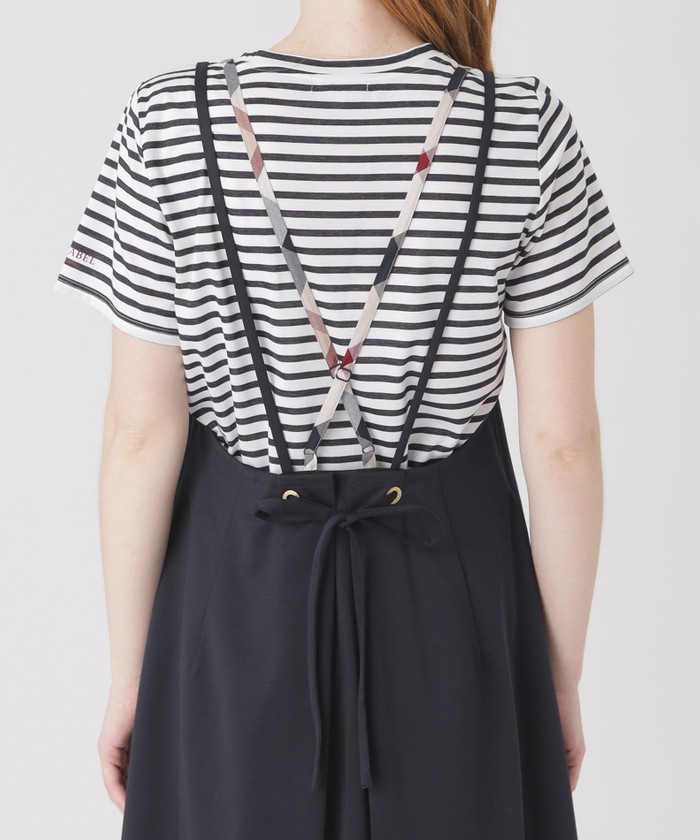 ハイカウントシルケットポンチエプロンドレス×Tシャツセット(505262639