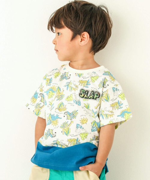 SLAP SLIP(スラップスリップ)/アニマル恐竜柄切り替え半袖Tシャツ(80~130cm)/img02