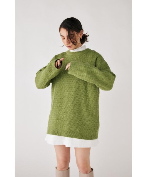 moussy(マウジー)/COTTON SLAB KNIT プルオーバー/img02