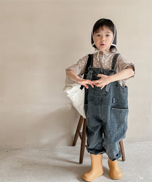 aimoha(aimoha（アイモハ）)/【aimoha－KIDS－】韓国子供服　アメリカワークデニムサロペット/img02