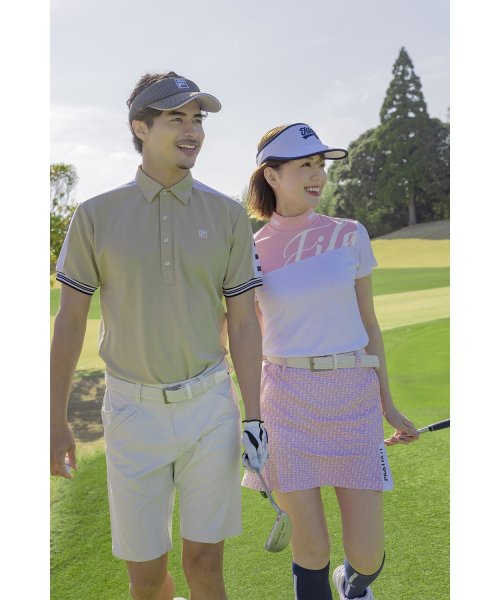 FILA GOLF(フィラゴルフ（レディース）)/【ゴルフ】ECOジャガード ロゴ柄 モックネックTシャツ　レディース/img04