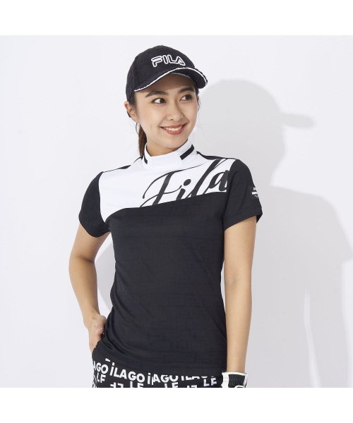 FILA GOLF(フィラゴルフ（レディース）)/【ゴルフ】ECOジャガード ロゴ柄 モックネックTシャツ　レディース/img05