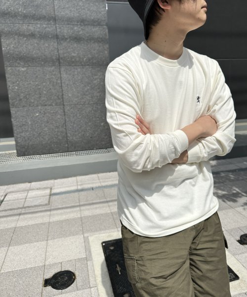 GIORDANO(ジョルダーノ)/スモールライオン刺繍ロングTシャツ/img02