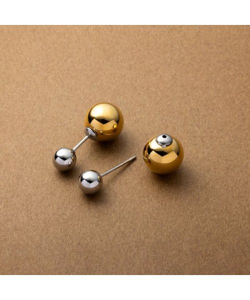 cream dot(クリームドット)/2wayで使える、コンビカラーメタルボールのステンレス製ピアス/img02