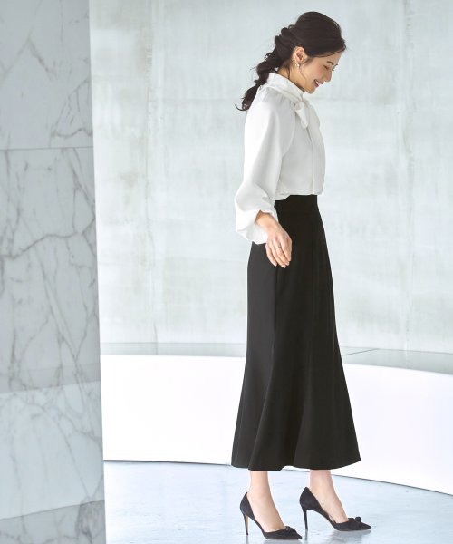 ボリュームスリーブボウタイブラウス＆マーメイドスカートセットアップ「CSU1212」 トップス スカート 7号 9号 11号 13号 15号