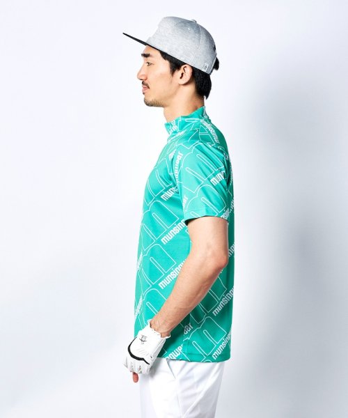 Munsingwear(マンシングウェア)/『ENVOY』MOTION3D&SUNSCREEN吸汗速乾ストレッチmロゴ総柄プリントモックネック【アウトレット】/img11