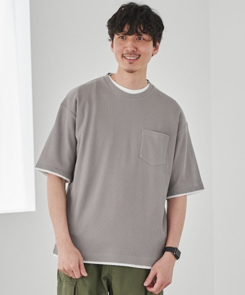 coen(coen)/ワッフルフェイクレイヤードTシャツ/img01