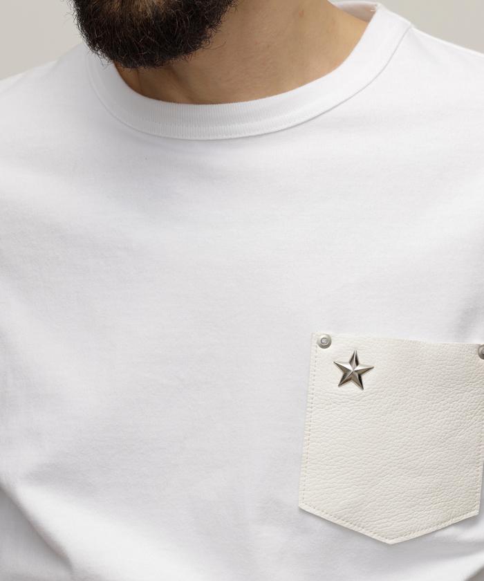 ONE STAR LEATHER POCKET T－SHIRT/ワンスターレザーポケット Tシャツ