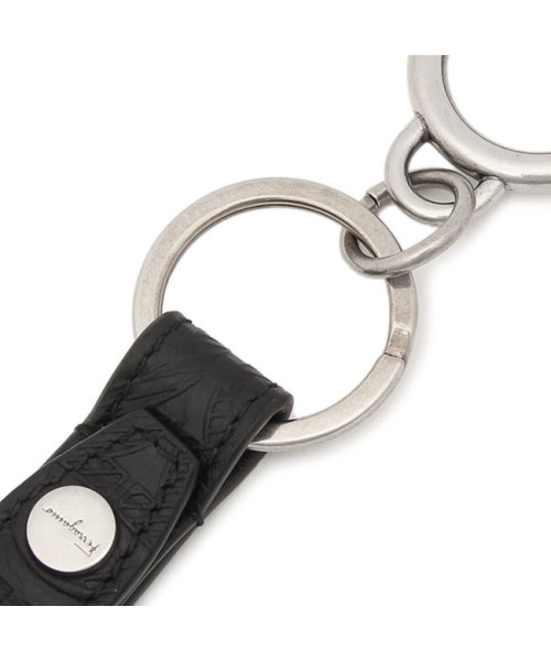 フェラガモ キーリング トラベル ブラック メンズ レディース FERRAGAMO 66A717 0734082 FERRAGAMO フェラガモ キーリング トラベル ブラック メンズ レディース 66A717