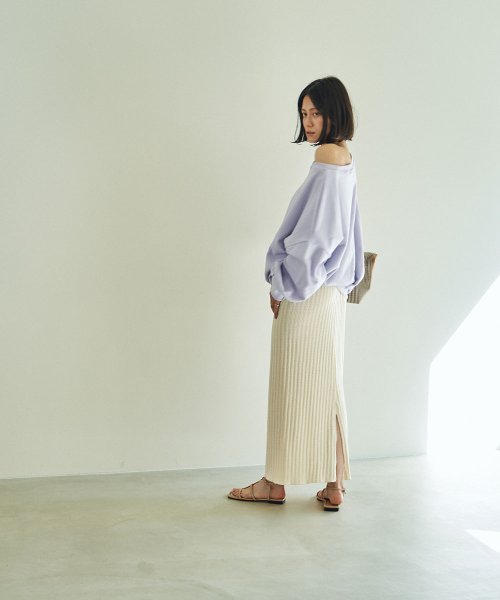 marjour(マージュール)/OPENWORK STRETCH RIB SKIRT/img05