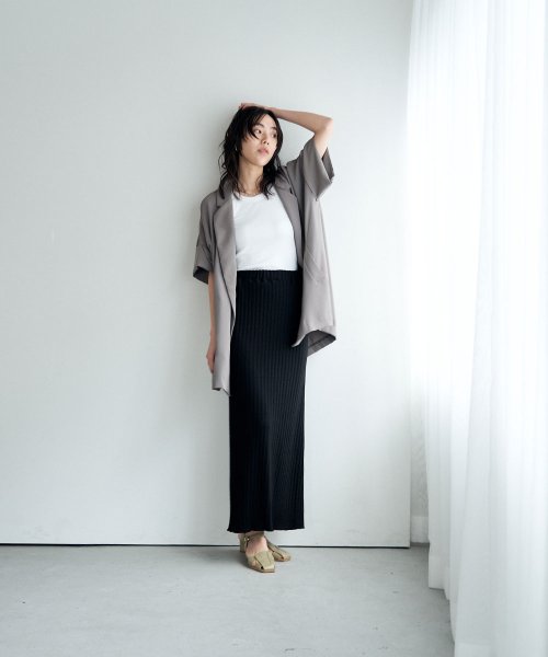 marjour(マージュール)/OPENWORK STRETCH RIB SKIRT/img11