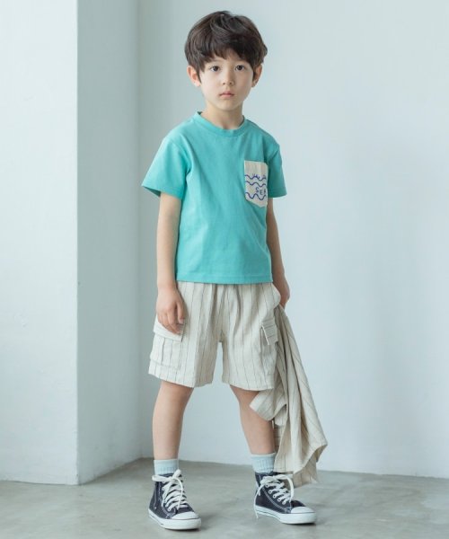 THE SHOP TK（KID）(ザ　ショップ　ティーケー（キッズ）)/【110－150】ポケット刺繍Tシャツ/img02