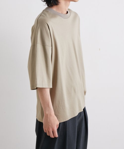 ADAM ET ROPE'(アダム　エ　ロペ)/【Albini/アルビニ】オーガニック ポンチ ドロップショルダー ビッグ Tシャツ/img10