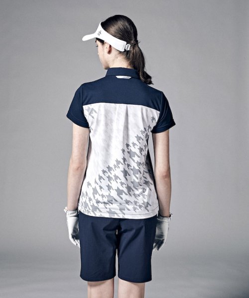 Munsingwear(マンシングウェア)/吸汗速乾ピケAラインハウンドトゥースプリントバックシャツ(吸汗速乾/UV CUT(UPF30))【アウトレット】/img04