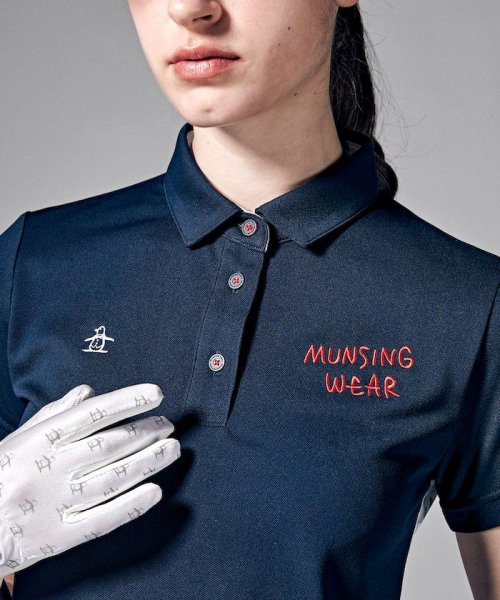 Munsingwear(マンシングウェア)/吸汗速乾ピケAラインハウンドトゥースプリントバックシャツ(吸汗速乾/UV CUT(UPF30))【アウトレット】/img05
