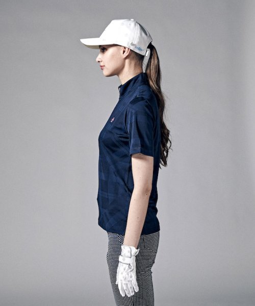 Munsingwear(マンシングウェア)/サンスクリーンチェック柄ジャカードジップアップ半袖シャツ(吸汗速乾/UV CUT(UPF15)【アウトレット】/img04