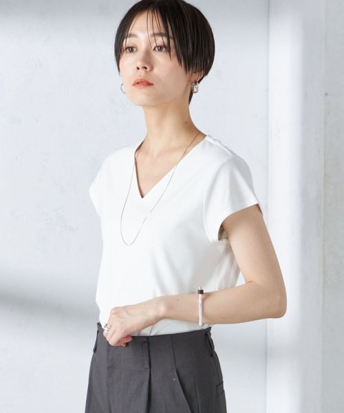 SHIPS WOMEN(シップス　ウィメン)/〈手洗い可能〉綿 SORONA Vネック TEE◇/img14