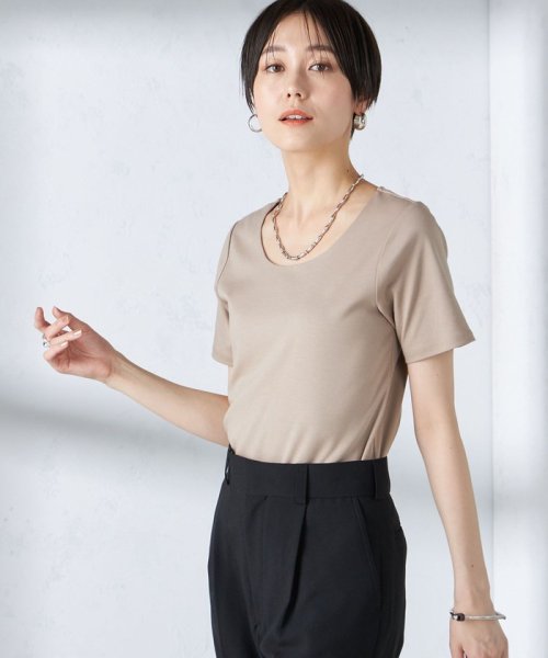 SHIPS WOMEN(シップス　ウィメン)/〈手洗い可能〉綿 SORONA クルーネック TEE◇/img49