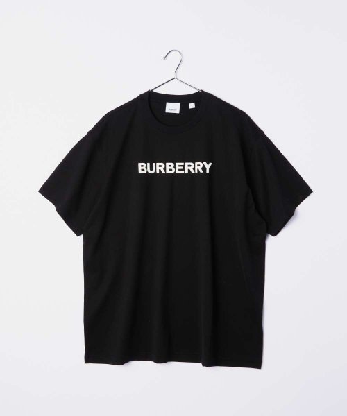 バーバリー BURBERRY 8055307 Ｔシャツ メンズ トップス 半袖 コットン クルーネック カットソー ロゴプリント クルーネック 黒 カジュアル トップス クルーネック 5cm本体
