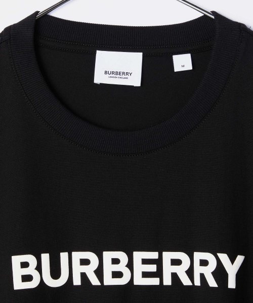 バーバリー BURBERRY 8055307 Ｔシャツ メンズ トップス 半袖 コットン クルーネック カットソー ロゴプリント クルーネック 黒 カジュアル トップス クルーネック 5cm本体