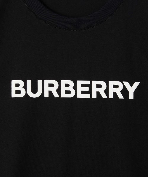 バーバリー BURBERRY 8055307 Ｔシャツ メンズ トップス 半袖 コットン クルーネック カットソー ロゴプリント クルーネック 黒 カジュアル トップス クルーネック 5cm本体