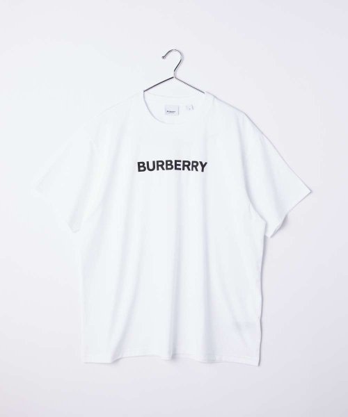 バーバリー BURBERRY 8055309 Ｔシャツ メンズ トップス 半袖 コットン クルーネック カットソー ロゴプリント クルーネック 白 カジュアル トップス クルーネック 5cm本体