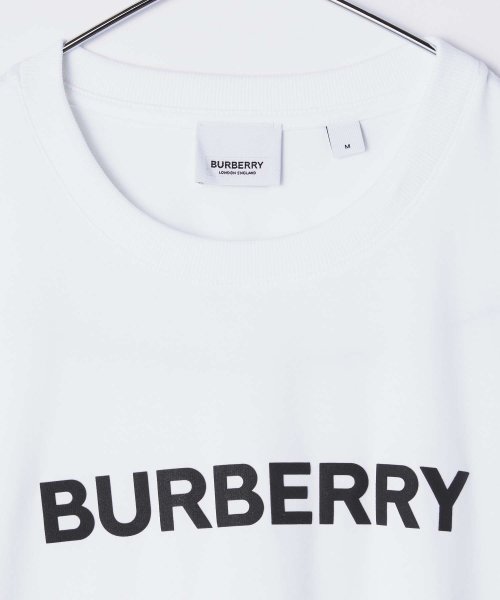 バーバリー BURBERRY 8055309 Ｔシャツ メンズ トップス 半袖 コットン クルーネック カットソー ロゴプリント クルーネック 白 カジュアル トップス クルーネック 5cm本体