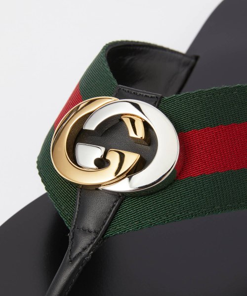 GUCCI(グッチ)/グッチ GUCCI 630307 H9020 サンダル メンズ シューズ トングサンダル ウェブ付き レザー クラシカル フラット ストライプ ストラップ プレ/img06