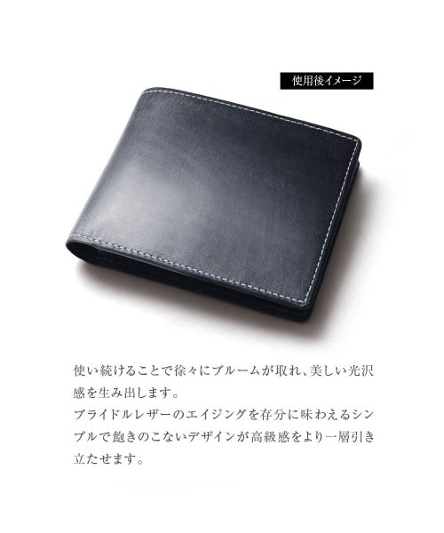 GUIONNET(GUIONNET)/GUIONNET 二つ折り財布 Bridle leather wallet ギオネ ブライドルレザー メンズ pg－202/img11