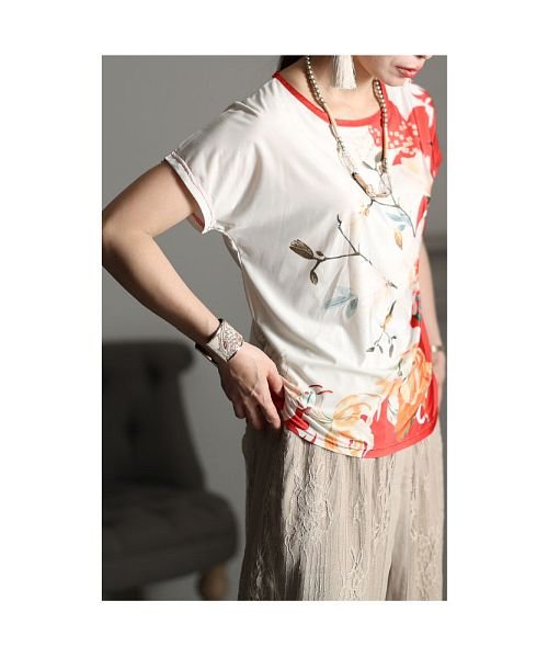 Sawa a la mode(サワアラモード)/上品な質感のデザイン半袖カットソー/img08