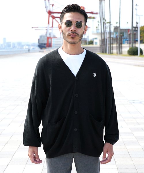 JIGGYS SHOP(ジギーズショップ)/US.POLO ASSN.(ユーエスポロアッスン) 別注コットンタッチカーディガン / メンズ フード カーディガン トップスビッグシルエット オーバーサイズ /img16