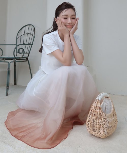 セール】グラデーションボリュームギャザースカート(505295491  