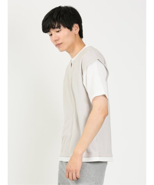 TAKA-Q(タカキュー)/フェイクレイヤード キーネック 半袖 メンズ Tシャツ カットソー カジュアル インナー ビジネス ギフト プレゼント/img11