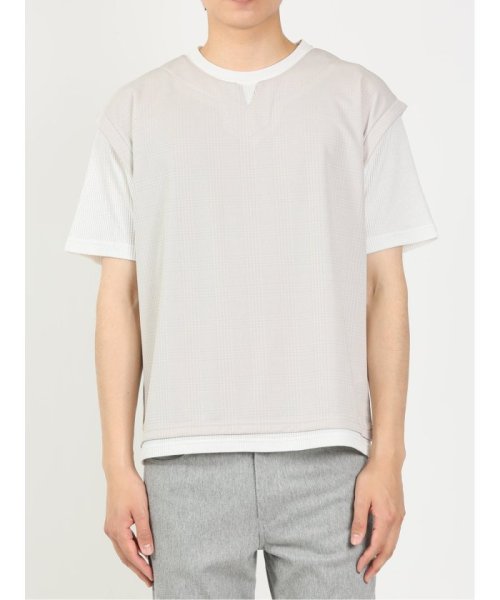 TAKA-Q(タカキュー)/フェイクレイヤード キーネック 半袖 メンズ Tシャツ カットソー カジュアル インナー ビジネス ギフト プレゼント/img14