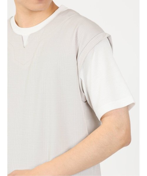 TAKA-Q(タカキュー)/フェイクレイヤード キーネック 半袖 メンズ Tシャツ カットソー カジュアル インナー ビジネス ギフト プレゼント/img17