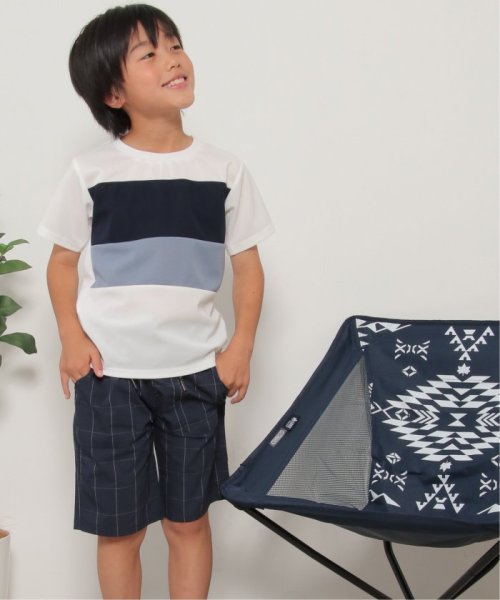 ikka kids(イッカ　キッズ)/【接触冷感／吸水速乾】横切り替えTシャツ（120〜160cm）【親子おそろい】/img03