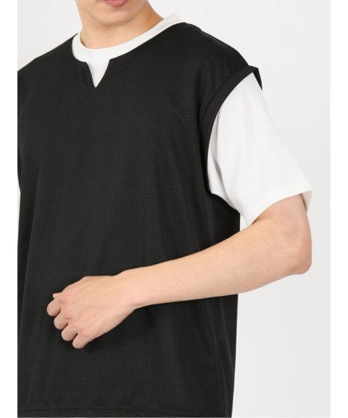 TAKA-Q(タカキュー)/フェイクレイヤード キーネック 半袖 メンズ Tシャツ カットソー カジュアル インナー ビジネス ギフト プレゼント/img24