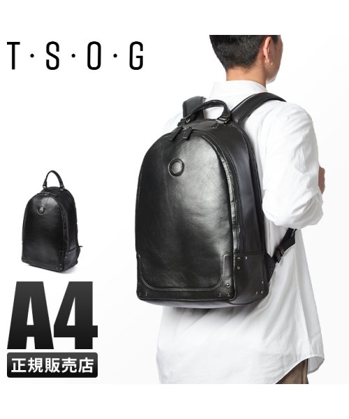 T・S・O・G リュック ビジネスリュック メンズ レディース レザー 本革 撥水 防水 背面ポケット A4 TSOG ティーエスオージー aa22 