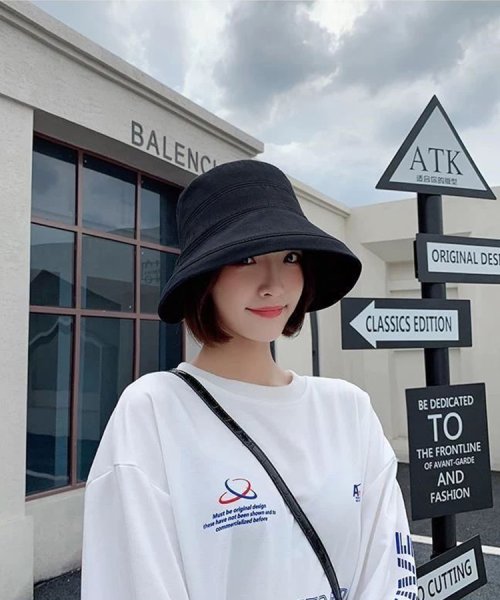 SEU(エスイイユウ)/折りたためるサマーハット つば広 小顔 紫外線対策 バケットハット 帽子 おしゃれ 韓国ファッション/img14