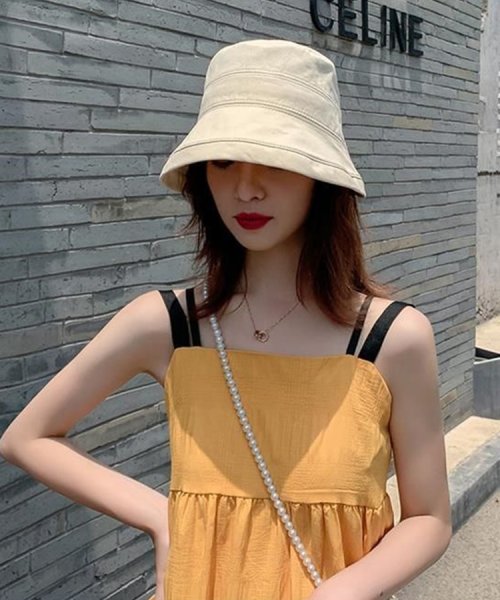 SEU(エスイイユウ)/折りたためるサマーハット つば広 小顔 紫外線対策 バケットハット 帽子 おしゃれ 韓国ファッション/img17