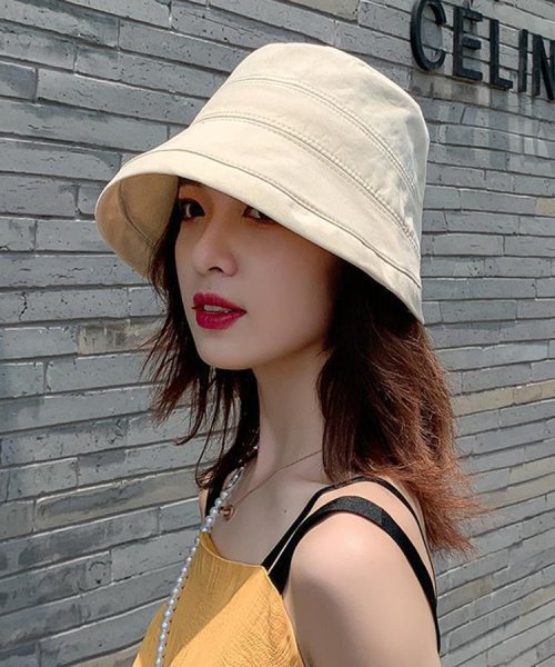 SEU(エスイイユウ)/折りたためるサマーハット つば広 小顔 紫外線対策 バケットハット 帽子 おしゃれ 韓国ファッション/img18