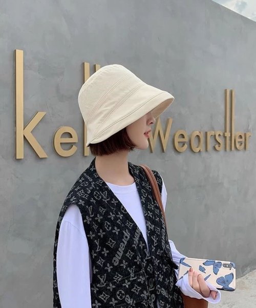 SEU(エスイイユウ)/折りたためるサマーハット つば広 小顔 紫外線対策 バケットハット 帽子 おしゃれ 韓国ファッション/img20