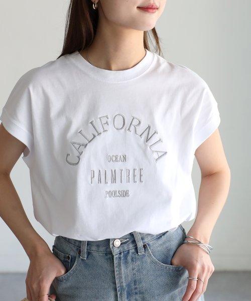 Riberry(リベリー)/ロゴ刺繍フレンチTシャツ/img01