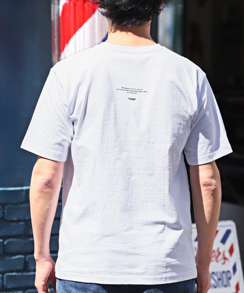 LUXSTYLE(ラグスタイル)/TRAP/U(トラップユー)hyggeプリント半袖Tシャツ/Tシャツ メンズ 半袖 ロゴ プリント ワンポイント クルーネック/img01