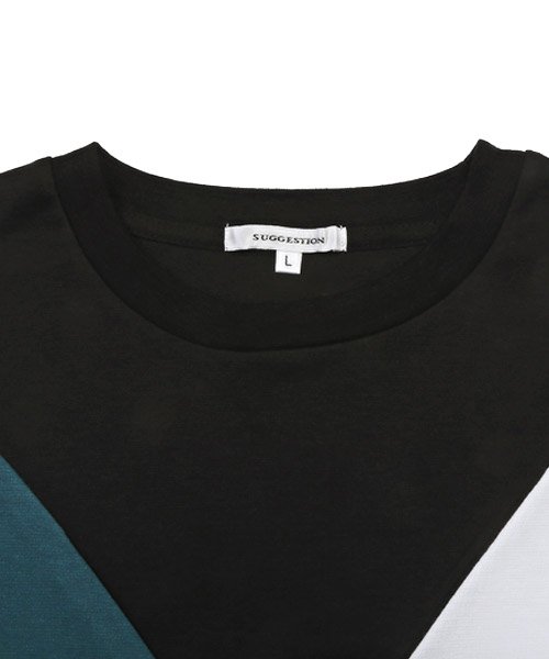 LUXSTYLE(ラグスタイル)/ポンチ切替半袖ビッグTシャツ/Tシャツ メンズ レディース 半袖 ポンチ 配色 無地 ビッグシルエット/img12